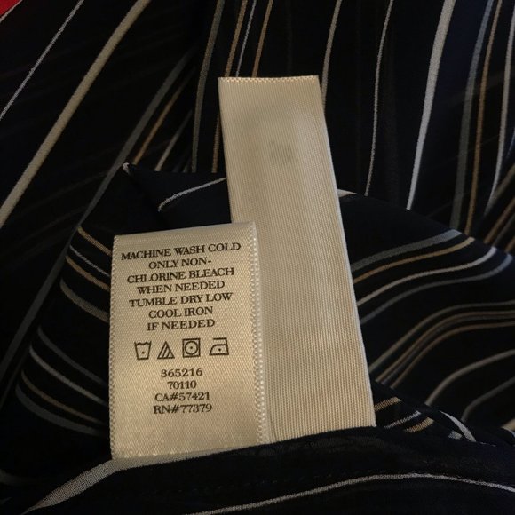 NEW Ann Taylor Sheer Striped XXL Navy/Multi Blouse - Picture 8 of 12